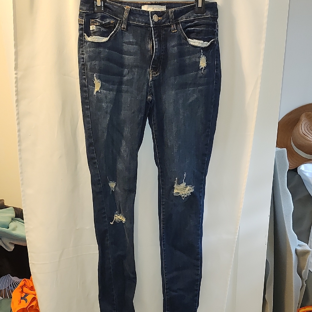 KanCan Dark Blue Distressed Skinny Jeans